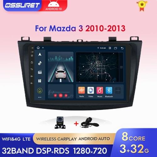 Android10 Car GPS Multimedia Player For Mazda 3 2010-2013 4G Wifi Radio Stereo Bluetooth Quad Core RDS MirrorLink DSP SWC 9Inch