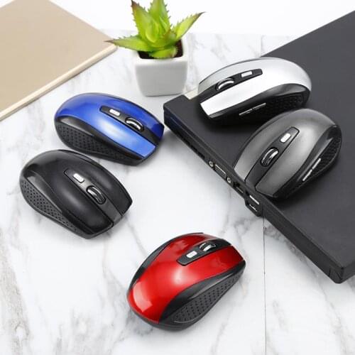 Wireless Gaming Mouse 1600DPI 6 Keys 2.4GHz Computer Optical Mouse Mice For Laptop Notebook Computer Desktop USB Battery Powered