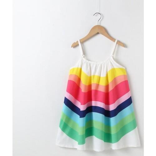 Bohemia Beach Dress For Girls Summer Dress Casual Holiday Wear Colorful Girl Carnival Party Dress Sleeveless Children Clothing