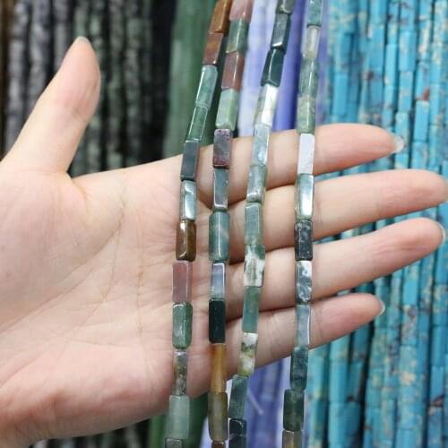 Natural Stone Rectangular Scattered bead agates India Agates string Beads for Jewelry Making DIY Necklace Bracelet 4x13mm