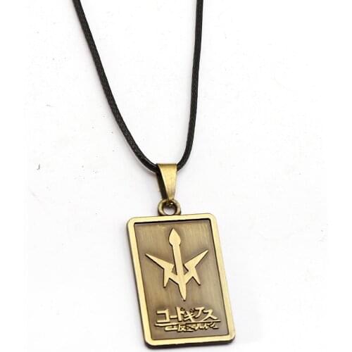 CODE GEASS Lelouch of the Rebellion Necklace Metal Pendant Rope Chain Necklaces Women Men Charm Gifts Japanese Anime Jewelry