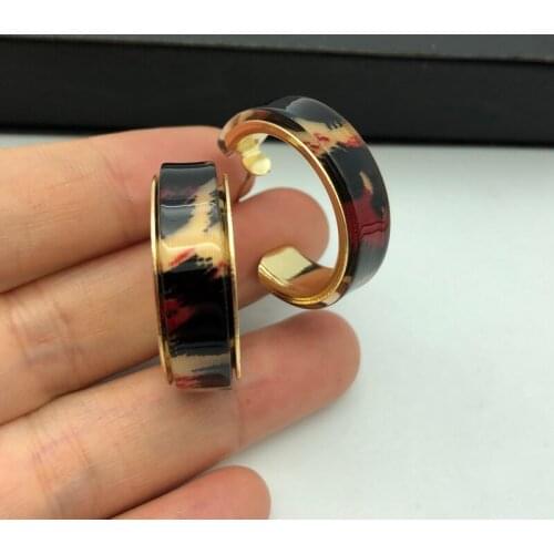 F.J4Z Hot Open Hoop Earrings Woman Vintage Simple Acrylic Ear Hoops Ladies Earring hoops Jewelry