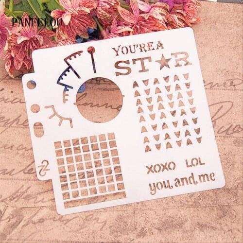 Hote Sale The Grid notes scrapbook stencils spray plastic mold shield DIY cake hollow Embellishment printing lace ruler