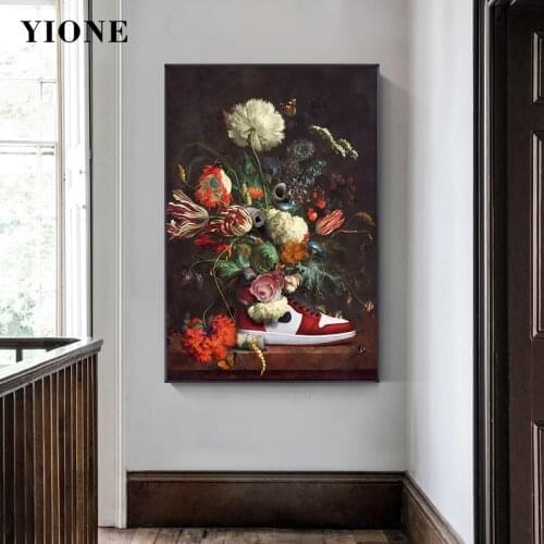 Flowers Shoes Art Canvas Painting Modern Abstract Plants Monkey Wall Poster Picture Prints Home Decoration for Living Room Aisle