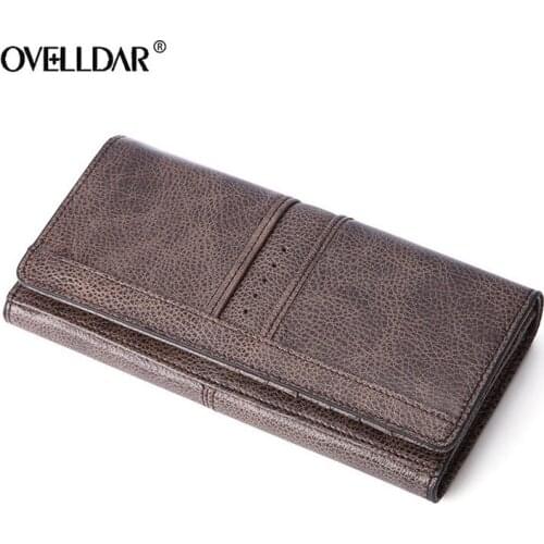 Mens Genuine Leather Wallet Mens Clutch Casual Soft Leather Large Capacity Wallet Business Casual Card Holder Casual Money