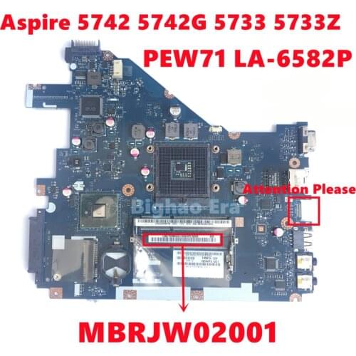 MBRJW02001 MB.RJW02.001 For Acer Aspire 5742 5742G 5733 5733Z Laptop Motherboard PEW71 LA-6582P Mainboard DDR3 HM55 Fully Tested