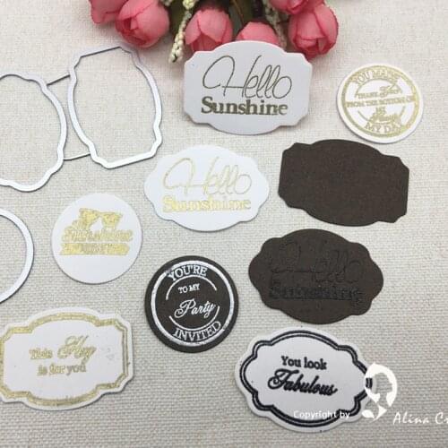 AlinaCraft METAL CUTTING DIES 3pc Wish Letter Banner Tag Frame Label Scrapbook Paper Craft Card Album Knife Blade Punch