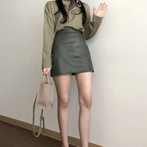 Fashion High Quality Real Sheepskin Leather Skirts Womens Summer Skirts2021 Female Mini Skirt Simple Skirt Rokjes Dames Zjt2401