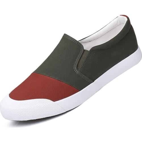 Red Heaven Brand Mens Canvas Vulcanize Shoes Spring Wear-resistant Mixed Colors Loafers Shoe Breathable Non-slip Sneakers