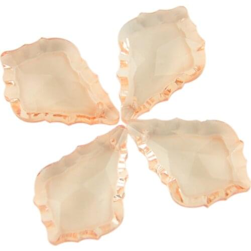 38mm-76mm Water Pink Crystal Glass Chandelier Crystal Maple Leaf Crystal Hanging Pendant For Lamp Part