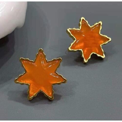 Hot Brand Pure 925 Sterling Gold Earrings Star Earrings Stud Earrings Gold Star Earrings