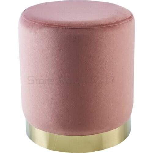 Light luxury cloth art round stool living room household small pier sofa stool creative shoes stool dressing stool