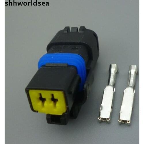 Shhworldsea 10set 2 way Car fo sealed female turn lights plug Black Sicma AutoConnector FO lamp Socket for PEUGEOT for Citroen