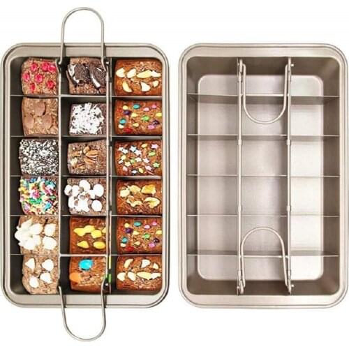18 Cavity Cake Pan Professional Bakeware Non-Stick Square Bread Mold Lattice Chocolate Dessert Cake Mold Kitchen Baking Pan Tool