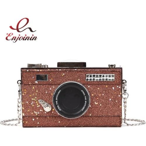 Dazzling Design Camera Styling Fashion Chain Purse Shoulder Bag Women Crossbody Mini Messenger Bag Girls Samll Flap Phone Bag
