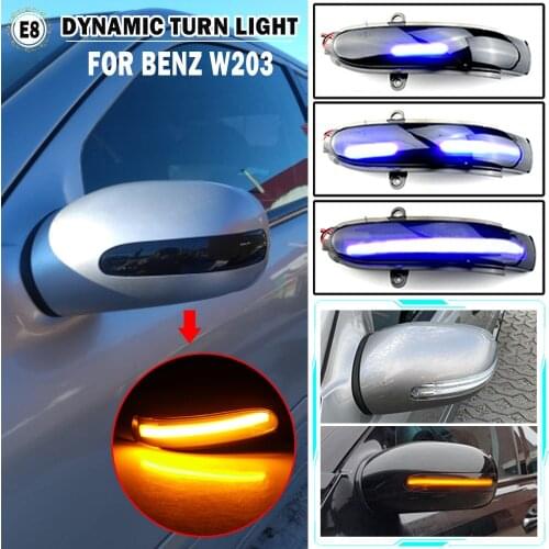 For Mercedes Benz C Class W203 S203 CL203 2001 - 2007 LED Dynamic Turn Signal Light Side Mirror Blinker Sequential Lamp