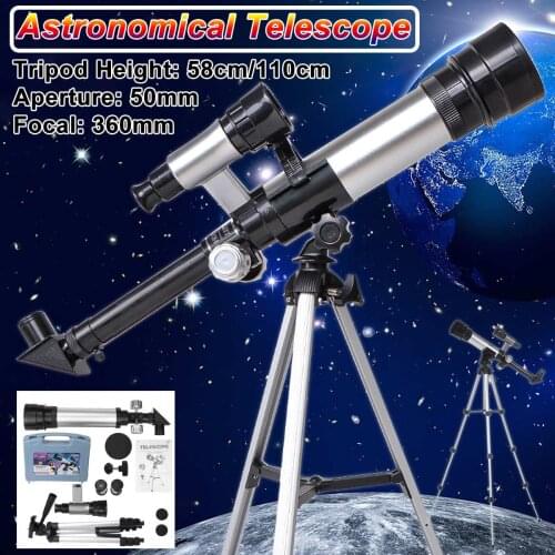 Beginner 360mm Astronomical Telescope Magnification Refractor Scope with 58/110cm Tripod Powerful Monocular Telescope Hiking