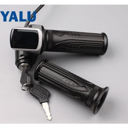 WUXING 24V 36V 48VLi Twist Throttle Electric Scooter Bike Thumb Throttle with LCD Display Switch Lock for Motorcycle Motor Part