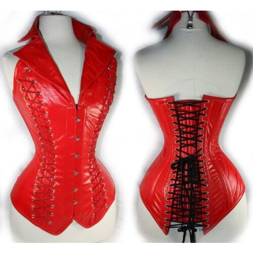 Women Faux Leather Sexy Corset Women Hot Sharper Sharpwear Fitness Feminino Waist Trainer Sexy Ball Pole Club Clothes Plus Size