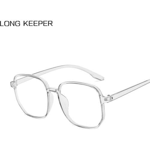 LongKeeper Women Anti Blue Light Glasses Frame Oversized Square Clear Lens Eyeglasses Blue Light Blocking Gaming Eyewear Oculos