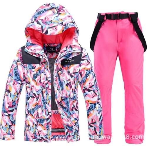 Women Ski Suit Winter Outdoor Windproof Waterproof Breathable Warm Snowboard Suit Female Thicken Ski Jacket And Pants Snowsuit