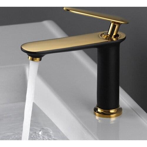 Lottin Brush Gold Basin Faucet Bathroom Faucet Mixer Tap Basin Mixer Bathroom Basin Faucet Mixer Tap Hot and Cold Sink faucet