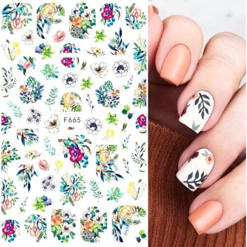 1 pcs Nail Sticker Classic 3D Hot Style Floral black butterfly DIY Slider for Manicure Nail Art Watermark Manicure Decor