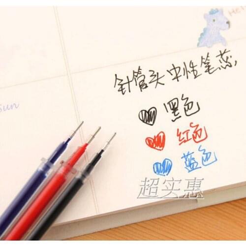 100pcs Gel Ink Refill Pen Water Pen for Core Blue / Red / Black Pen 0.38mm Student Stationery Office Supplies