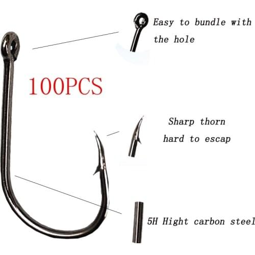 100 Pcs/box High Carbon Steel Fish Hook Barbed Trout Pike Pesca Peche Treble Hook Tackle outdoor fishing tool