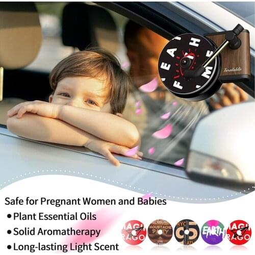 Car Fragrance Air Freshener Car Record Player Flavoring In Car With 3pcs Replace Aromatherapy Sheet Vent Outlet Smell Diffuser