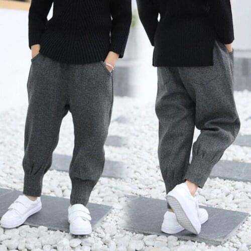 Winter Thicken Plus Velvet Toddler Kids Child Girls Trousers Fashion Casual Pants Mid Waist Trouser Two Color Girl Warm Pants