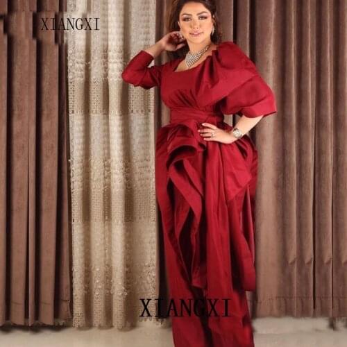 Bourgogne jour arabe robe de soirée 2020 Vestidos de noche largo dubaï robe formelle fête abiye elbise robes de soirée