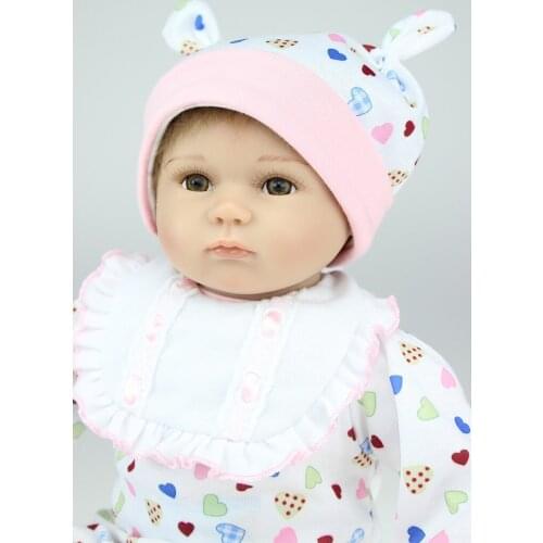 Cute16''/ 40cm Silicone Reborn Baby Dolls with Clothes,Lifelike Newborn Baby-Reborn Doll Plaything for Children bonecas