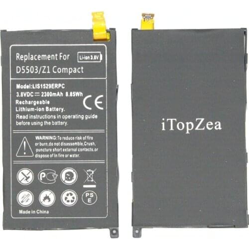 ITopZea 10pcs/lot 2300mAh / 8.85Wh LIS1529ERPC Replacement Li-Polymer Battery For Z1 mini D5503 Z1 Compact M51w