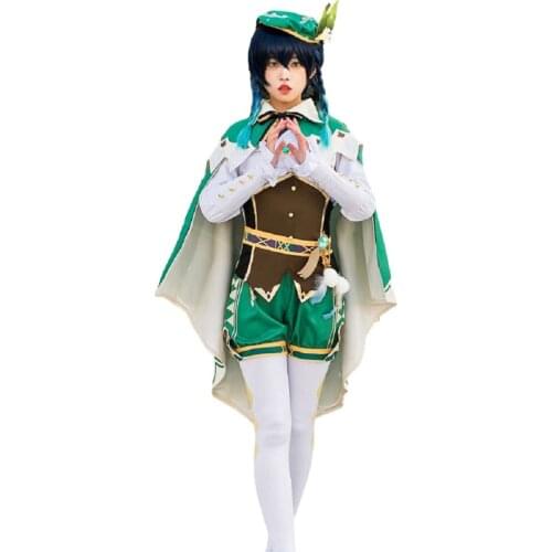 Genshin Impact Venti Cosplay Costume Suits Outfits Game Role Play Outfit Halloween Fancy Stage Performance Props