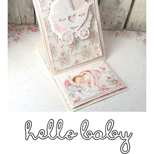 "Hello baby" Words Metal Cutting Dies for DIY Scrapbooking Embossing Decorative Craft Supplies Card Making New 2019