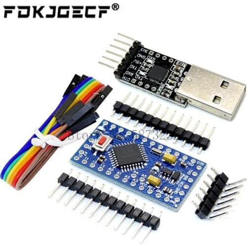 1PCS 6pin CP2102 USB 2.0 to TTL UART Module + 1PCS Pro Mini Module Atmega328 5V 16M For Arduino Compatible With Nano