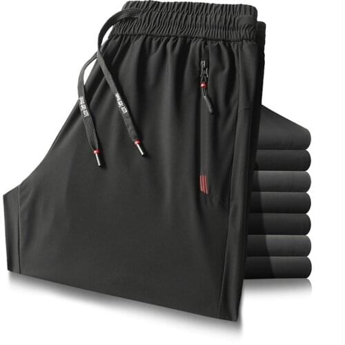 Men Pants 2021 New Summer Mens Stretch Thin Ice Silk Trousers Shop Mainly Promotes Youth Mid-waist Mens Casual Trousers