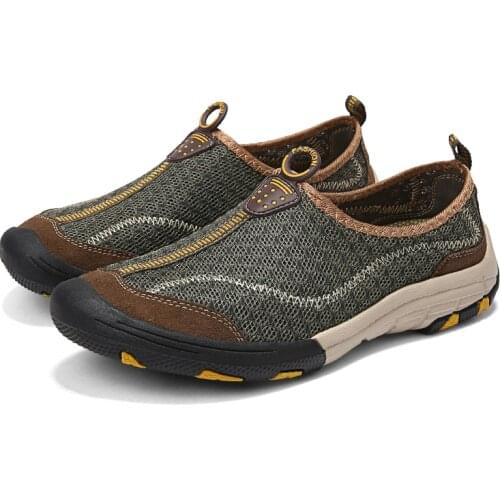 Summer mens mesh sports shoes breathable casual shoes fashion mens flat walking shoes outdoor shoes zapatos hombre Сандалии 44