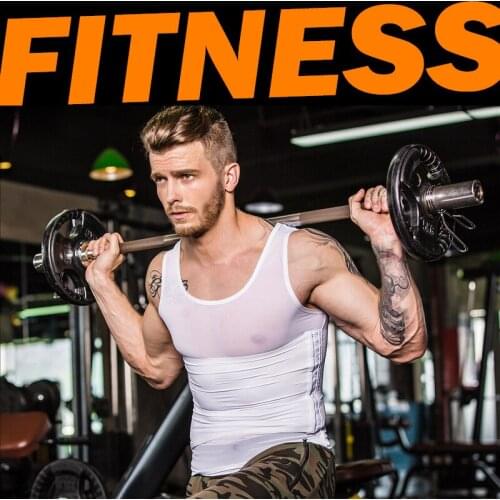 Men Running Vest Sweat Shapers Shirt Fit Running Shirt Mens Shaper Sports Vest Tee Slim Waist Trainer Corsets Shapewear