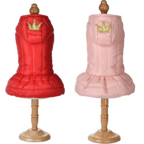 Pet Autumn Winter Crown Bread Skirt Dog Clothes Puppy Two Legged Cotton Warm Dress Dog Costume