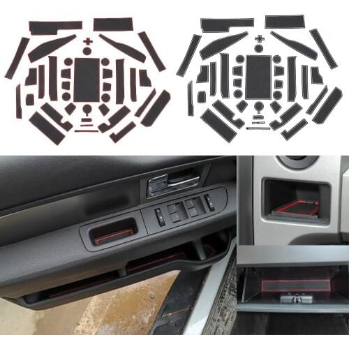 Fit for Ford F150 2021 2022 Car Non-slip Door Slot Pad Mat Cup Holder Mats Cover Interior Car Accessories Emulsion 37PCS