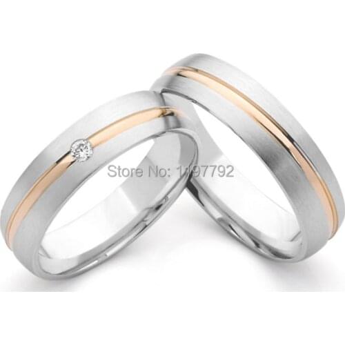 Luxury custom tailor made beautiful titanium wedding bands anniversary rings sets for lovers