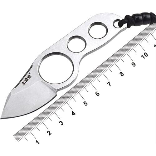 SANRENMU 4091 Mini Fixed Blade Knife Skeleton Neck Knife Outdoor Camping Tactical Hunting Survival Tool EDC With Kydex Sheath