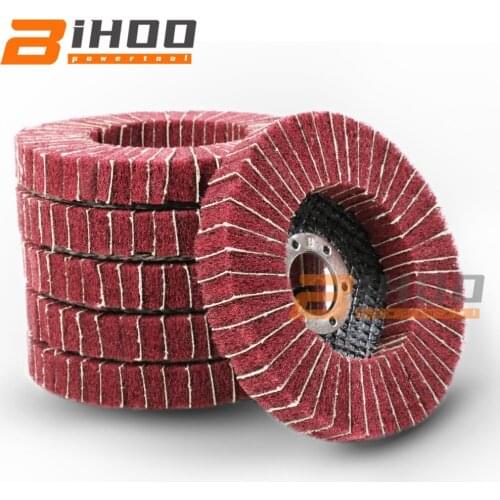 4.5inch/115mm Nylon Fiber Flap Polishing Wheel Grit 240 Grinding Disc Red For Angle Grinder For Metal Buffing