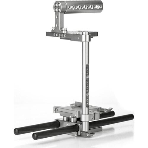 Kingjoy KH-6820 Aluminum DSLR Camera Cage Kit With 15mm Rail Rod Rig For Nikon Pentax Canon Sony and Other DSLR Camera