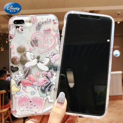 DISNEY 2021 Mickey Minnie Silicone Case for iPhone 11 Pro Xs Max iPhone 12 Pro 7 8 Plus Official Liquid Silicon 360 Full Cover