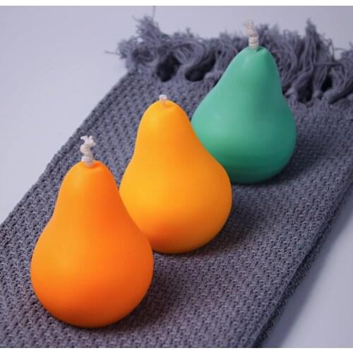 Fruit shape candle mould Pear silicone candle mold Homemade scented candle moulds
