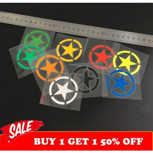 NO.S209 Reflective Army Stars Motorcycle Safety Stickers Bike Helmet DIY Sticker Motorcycle GP ATV Fans Cars Sticker Decals