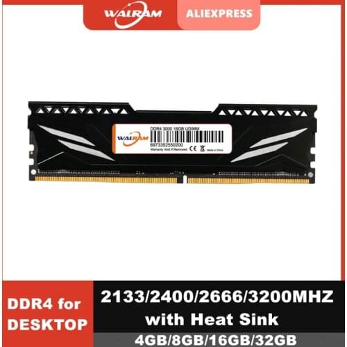 WALRAM memory ram ddr3 8gb ddr4 ram 16GB 32GB memoria ram 1600 1866 2400 2666 3200MHz Memory Desktop Dimm with Heat Sink
